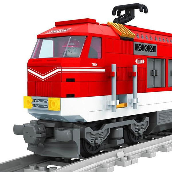 City Series Train With Tracks Building Blocks