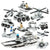 732Pcs Legoings 8 In 1 SWAT for Aircraft Carri Bricks 25 Models Military Ship