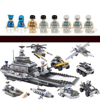 732Pcs Legoings 8 In 1 SWAT for Aircraft Carri Bricks 25 Models Military Ship