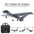 Airplan  20 Minutes Fligt Time 150M Gliders Model with LED Hand Throwing